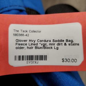 Hvy Cordura Saddle Bag, Fleece Lined *vgc, mnr dirt & stains, older, hair