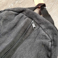 Hvy Canvas Bridle Bag, Zipper, Wool Lining *gc, older, faded, thread, hair