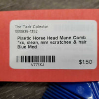 Plastic Horse Head Mane Comb *xc, clean, mnr scratches & hair