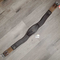 Anatomical Leather Girth, 3x D Rings *gc, rubs, dirt, stiff
