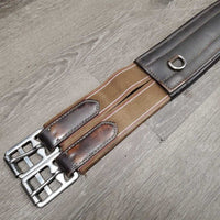 Anatomical Leather Girth, 3x D Rings *gc, rubs, dirt, stiff
