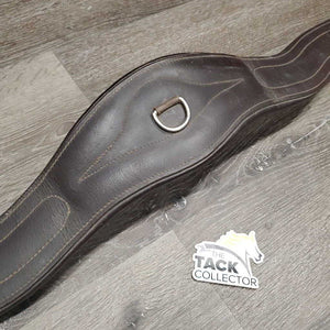 Anatomical Leather Girth, 3x D Rings *gc, rubs, dirt, stiff