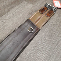 Anatomical Leather Girth, 3x D Rings *gc, rubs, dirt, stiff
