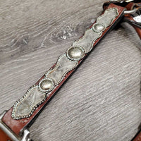 Double Stitched Leather Engraved Alpaca Silver Show Halter *new, lightly tarnished silver
