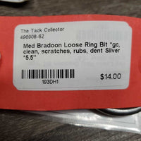 Med Bradoon Loose Ring Bit *gc, clean, scratches, rubs, dent
