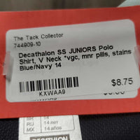 SS JUNIORS Polo Shirt, V Neck *vgc, mnr pills, stains
