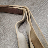 2 Hvy Nylon & Double Elastic Side Reins *fair/gc, older, stains, stretched, frayed holes, oxidized, rubs