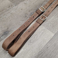 2 Hvy Nylon & Double Elastic Side Reins *fair/gc, older, stains, stretched, frayed holes, oxidized, rubs