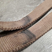 2 Hvy Nylon & Double Elastic Side Reins *fair/gc, older, stains, stretched, frayed holes, oxidized, rubs

