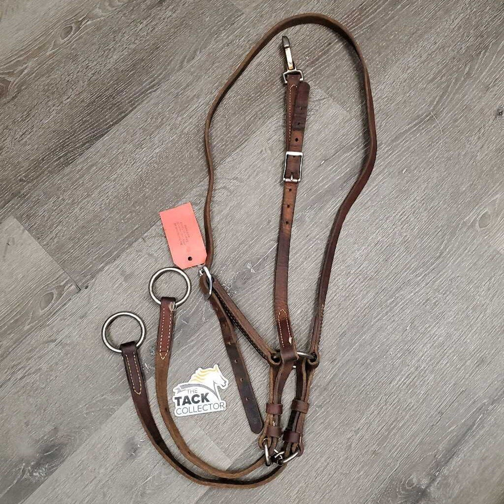 Thick Harness Leather Western Running Martingale *gc, rust, rubs, scrapes, dented?chewed, stains, rubs, scrapes
