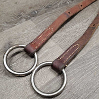 Thick Harness Leather Western Running Martingale *gc, rust, rubs, scrapes, dented?chewed, stains, rubs, scrapes
