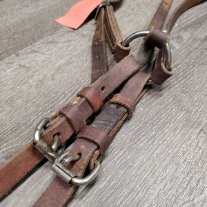 Thick Harness Leather Western Running Martingale *gc, rust, rubs, scrapes, dented?chewed, stains, rubs, scrapes