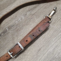 Thick Harness Leather Western Running Martingale *gc, rust, rubs, scrapes, dented?chewed, stains, rubs, scrapes
