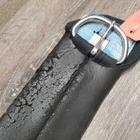 Neoprene Cinch, 2x Center D Rings *fair, rubs, v.chipped & holey edges, cracked, faded, older, clean
