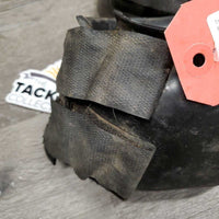Pr Smooth Rubber Bell Boots, velcro *gc, dust, dirty, older, scrapes, paint, unstitched velcro