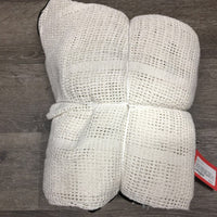Cotton Scrim Sheet, 2 legs *gc, broken snap, v. hairy, rust, shrunk?, threads, pills, snags, mnr dirt, tears, rips