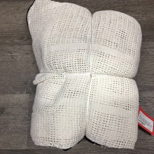 Cotton Scrim Sheet, 2 legs *gc, broken snap, v. hairy, rust, shrunk?, threads, pills, snags, mnr dirt, tears, rips