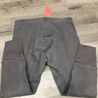 Hvy Cotton Breeches, Pull On *fair/gc, v.faded, older, v.rubbed & pilly seat, mnr dirt
