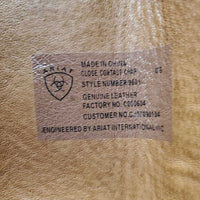 Pr Leather Half Chaps, back zips, 1 leather tab *vgc, clean, mnr rubs, scratches & inner stains
