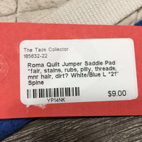 Quilt Jumper Saddle Pad *fair, stains, rubs, pilly, threads, mnr hair, dirt?
