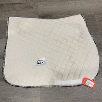 Quilt Jumper Saddle Pad *fair, stains, dingy, pilly, cut tabs, threads, mnr hair
