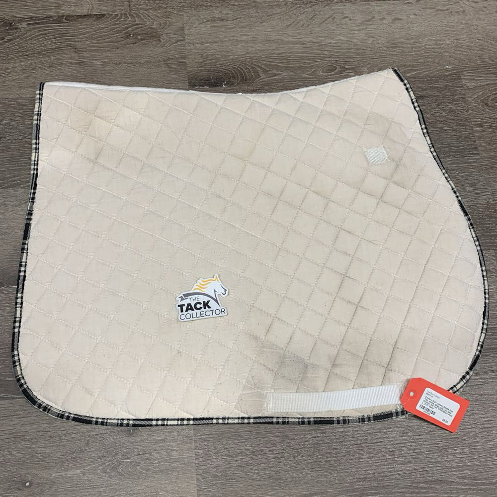 Quilt Jumper Saddle Pad *fair, stains, dingy, pilly, cut tabs, threads, mnr hair