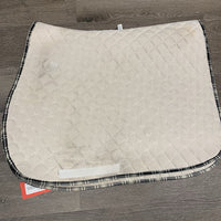 Quilt Jumper Saddle Pad *fair, stains, dingy, pilly, cut tabs, threads, mnr hair
