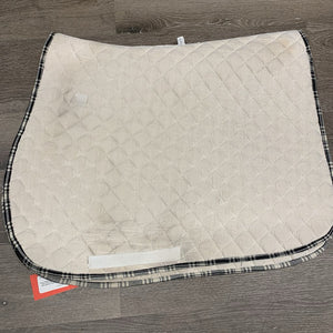 Quilt Jumper Saddle Pad *fair, stains, dingy, pilly, cut tabs, threads, mnr hair
