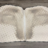 Quilt Jumper Saddle Pad *fair, stains, dingy, pilly, cut tabs, threads, mnr hair
