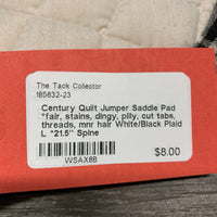 Quilt Jumper Saddle Pad *fair, stains, dingy, pilly, cut tabs, threads, mnr hair
