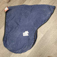 Hvy Cotton Dressage Saddle Cover *gc, clean, faded, hairy, stains, stretched, older
