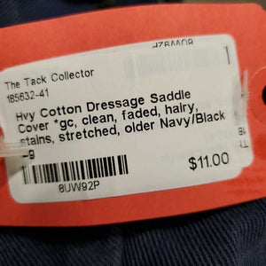 Hvy Cotton Dressage Saddle Cover *gc, clean, faded, hairy, stains, stretched, older