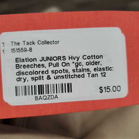 JUNIORS Hvy Cotton Breeches, Pull On *gc, older, discolored spots, stains, elastic: dry, split & unstitched
