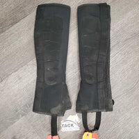 Neoprene Half Chaps *gc, mnr dirt, undone stitching, crackled grips, rubs
