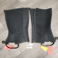 Neoprene Half Chaps *gc, mnr dirt, undone stitching, crackled grips, rubs
