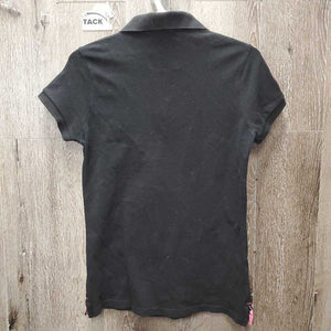 SS Polo Shirt, 1/4 Button Up *gc, hairy, faded pits & cuffs