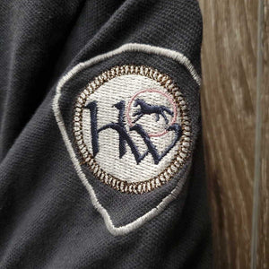 SS Polo Shirt, 1/3 Button Up *gc, mnr faded & stretched cuffs, stains & snags, collar fray