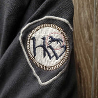 SS Polo Shirt, 1/3 Button Up *gc, mnr faded & stretched cuffs, stains & snags, collar fray
