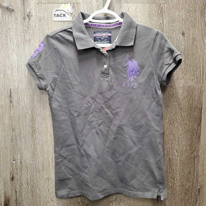 SS Polo Shirt, 1/4 Button Up *vgc, crinkled inner collar