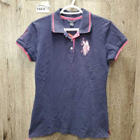 SS Polo Shirt, 1/4 Button Up *vgc, mnr curled collar