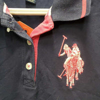 SS Polo Shirt, 1/4 Button Up *vgc, mnr curled collar