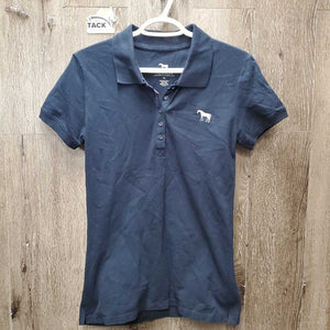 SS Polo Shirt, 1/4 Button Up *vgc, mnr wrinkles, lint & hair
