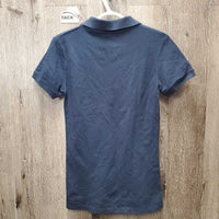 SS Polo Shirt, 1/4 Button Up *vgc, mnr wrinkles, lint & hair
