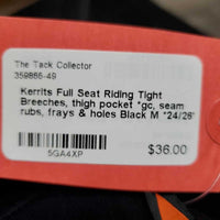Full Seat Riding Tight Breeches, thigh pocket *gc, seam rubs, frays & holes
