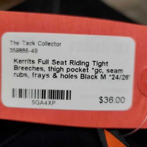 Full Seat Riding Tight Breeches, thigh pocket *gc, seam rubs, frays & holes