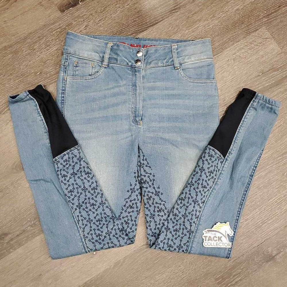 Sticky Full Seat Denim Breeches *vgc, curled inner waist, older, mnr rubs