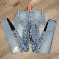 Sticky Full Seat Denim Breeches *vgc, curled inner waist, older, mnr rubs
