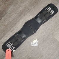 Padded Memory Foam Dressage Girth, 2x els, D Ring *gc, clean, rubs, v.pilly, rubs, threads, hair, missing center strap
