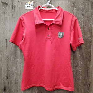 SS Polo Shirt, 1/4 Button Up *vgc, seam rubs & threads, older, rubbed off label