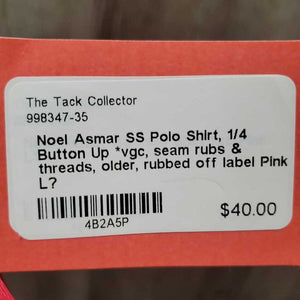 SS Polo Shirt, 1/4 Button Up *vgc, seam rubs & threads, older, rubbed off label
